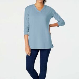 J Jill Luxe Tencel Purejill Blouse Tunic Size Small Tall